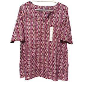 Croft & Barrow Bright Patterned Blouse | Women’s XXL | New With Tags🌟
